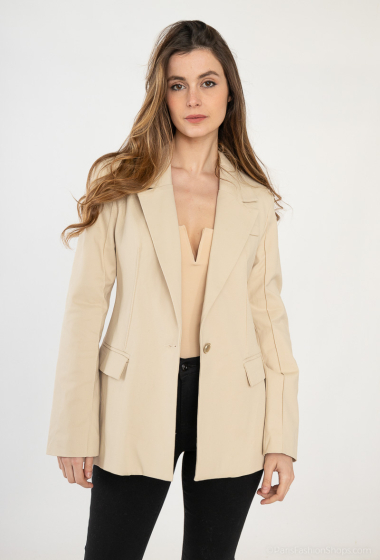 Wholesaler Garçonne - Fitted jacket with faux pockets, polyester lining