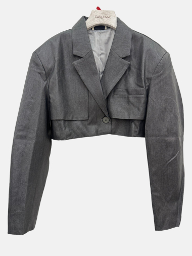 Großhändler Garçonne - Kurze Jacke aus glänzendem Material