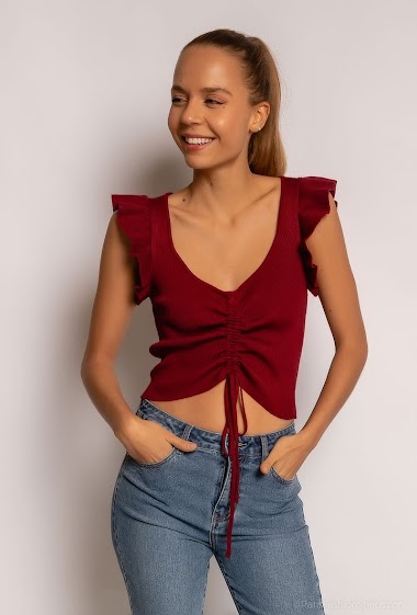 Wholesaler GD Golden Days - Top with ruffles and drawstrings