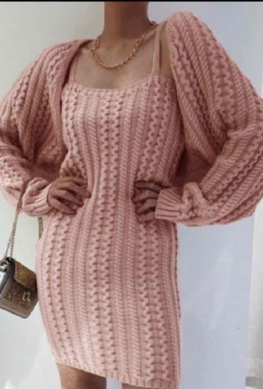 Wholesaler GD Golden Days - Cable knit dress and cardigan set