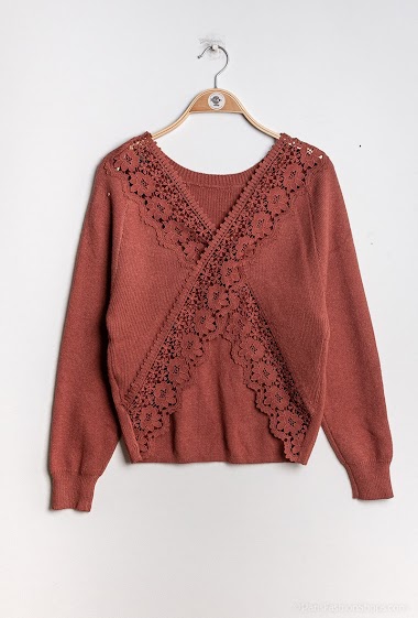 Wholesaler GD Golden Days - Sweater with criss-crossed lace back