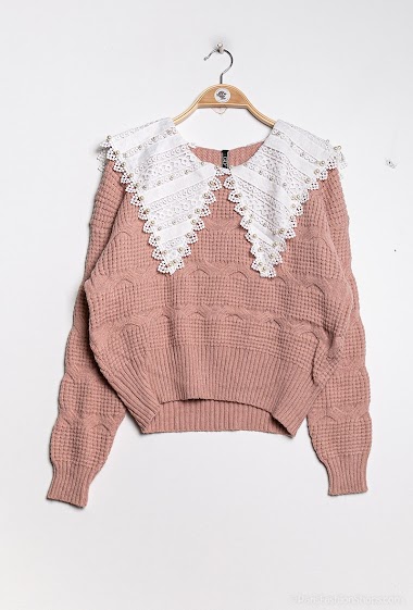 Wholesaler GD Golden Days - Texturized sweater with pearls