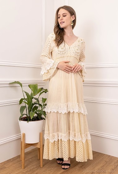 Wholesaler GD Golden Days - Dress with pearls and lace