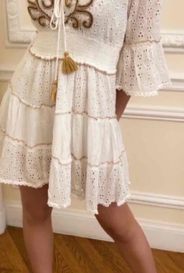 Wholesaler GD Golden Days - Perforated dress with string and pompom