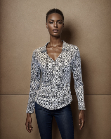 Wholesaler Joy's - Patterned stretch blouse