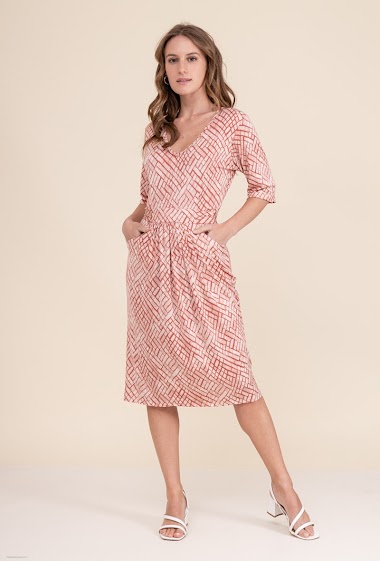 Wholesaler Joy's - Printed dress with pocket
