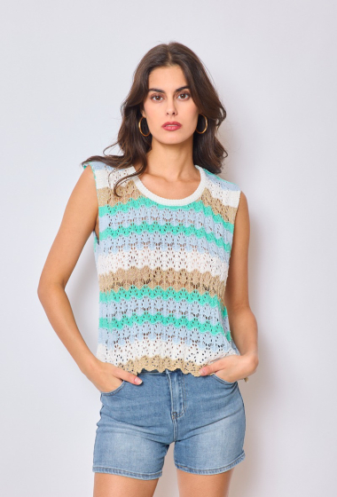 Wholesaler GG LUXE - Multicolored knit tank top