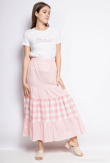 Wholesaler GG LUXE - Check maxi skirt