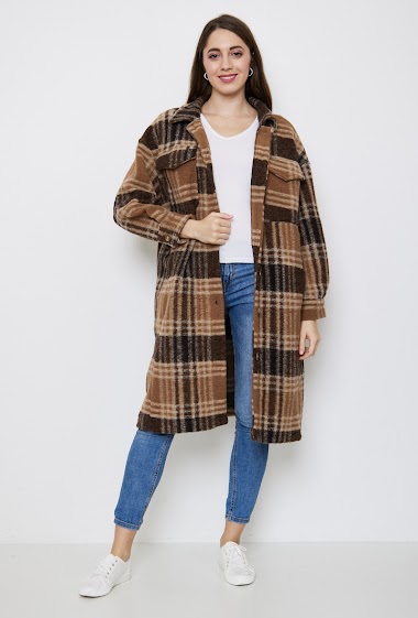 Wholesaler GG LUXE - Checked mid long coat