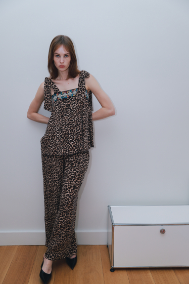 Grossiste GG LUXE - Pantalon à imprimé leopard