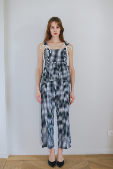 Wholesaler GG LUXE - Gingham pattern pants