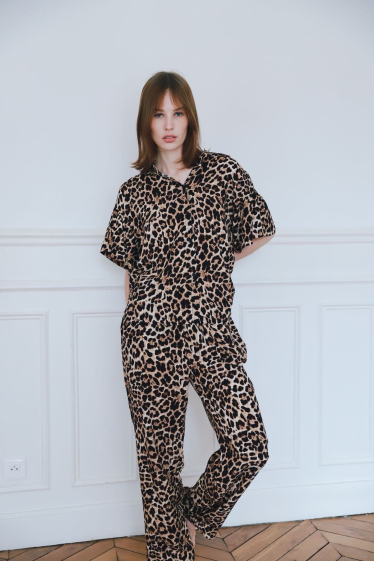 Mayorista GG LUXE - pantalones con estampado de leopardo
