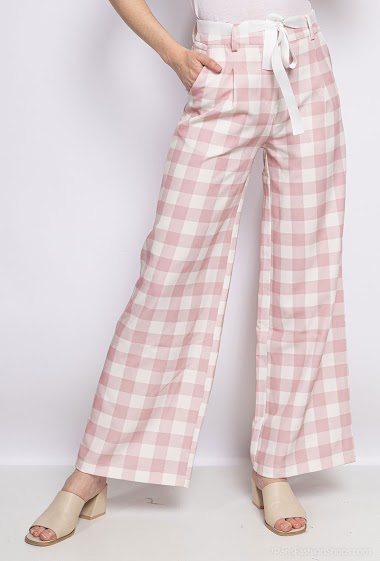 Grossiste GG LUXE - Pantalon large à carreaux