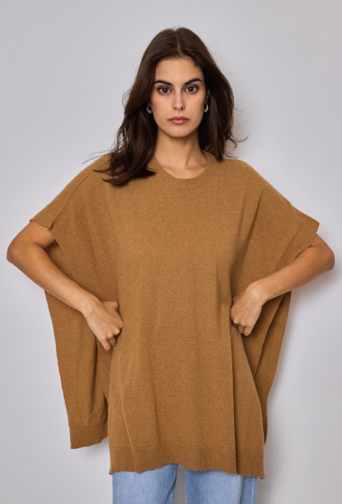 Grossiste GG LUXE - Poncho en maille manches courtes