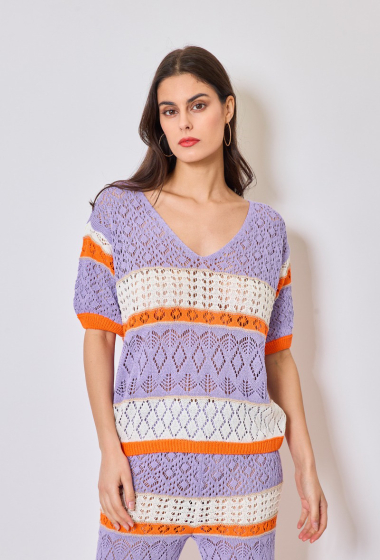 Wholesaler GG LUXE - Knitted V-neck top