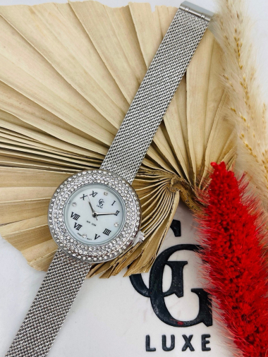 Großhändler GG Luxe Watches - Damen-Milanaise-Armbanduhr GGLuxe 2242 Silber