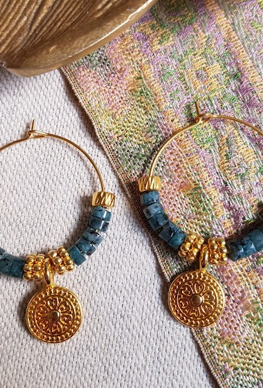 Wholesaler Ginandger - Turquoise Earrings - Aditi