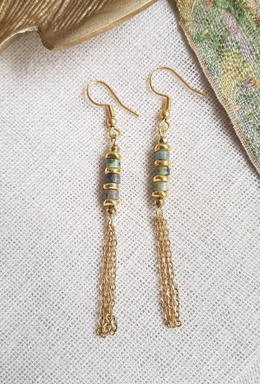 Wholesaler Ginandger - Turquoise earrings - Rani
