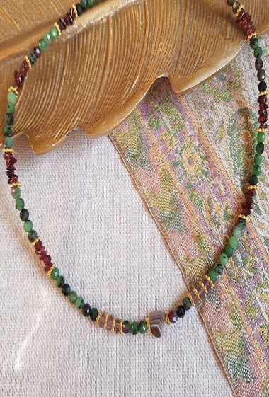 Wholesaler Ginandger - Ruby zoïsite, Garnet necklace - Tara
