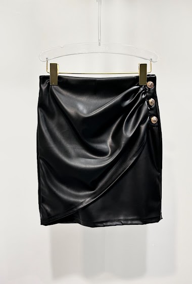 Wholesaler Giorgia - Short skirt buttoned in faux leather