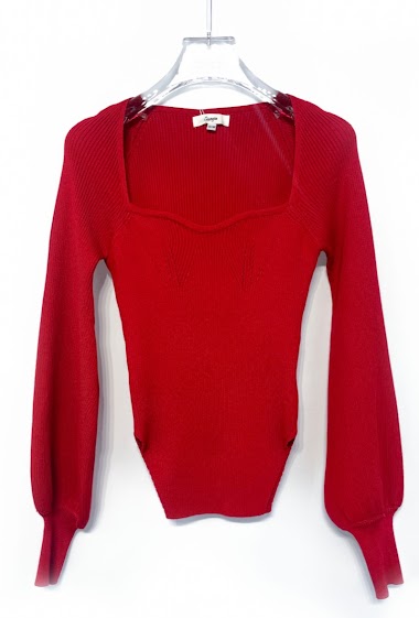 Großhändler Giorgia - Pullover mit weiten Ärmeln Pull-Over quadratischer Kragen gestrickt