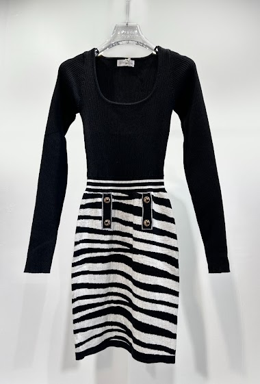 Wholesaler Giorgia - Knit dress with zebra pattern