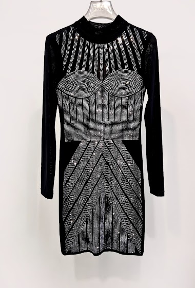 Wholesaler Giorgia - Rhinestone Body-Conscious Dress