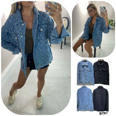 Wholesaler Giorgia - Fancy rhinestone denim jacket