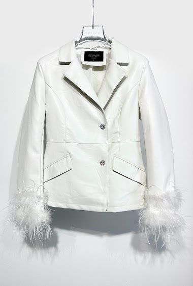 Wholesaler Giorgia - Faux leather jacket lined with feather