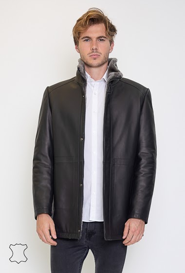 Lamb leather coat with sheep lining