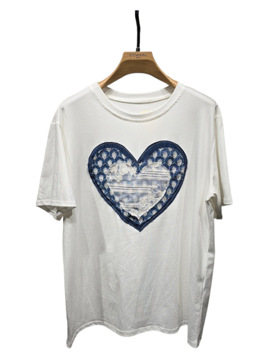 Wholesaler Giovanni Paris - T SHIRT BLUE HEART