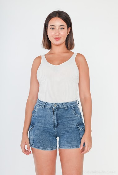 Wholesaler Girl Vivi - Denim cargo shorts