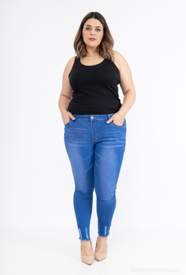 Wholesaler Girl Vivi - Skinny jeans with raw edges