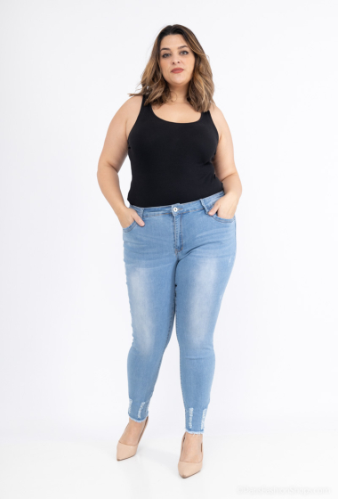 Großhändler Girl Vivi - Skinny-Jeans mit offener Kante