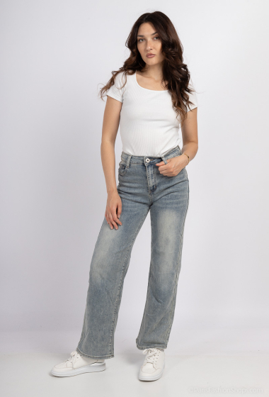 Großhändler Girl Vivi - Jeans mit weitem Bein und Schnürung