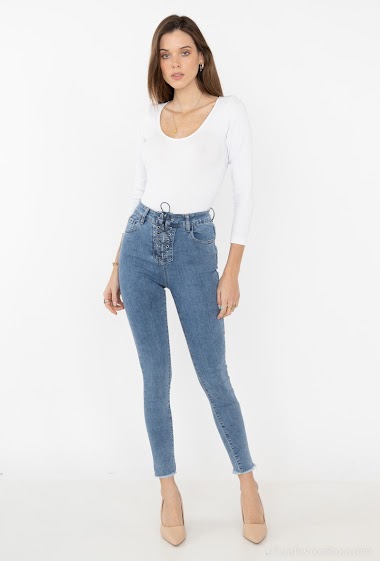 Großhändler Girl Vivi - Skinny jeans with lace up