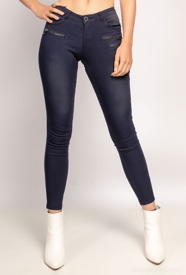 Großhändler Girl Vivi - Slim-Fit-Jeans mit Reißverschluss