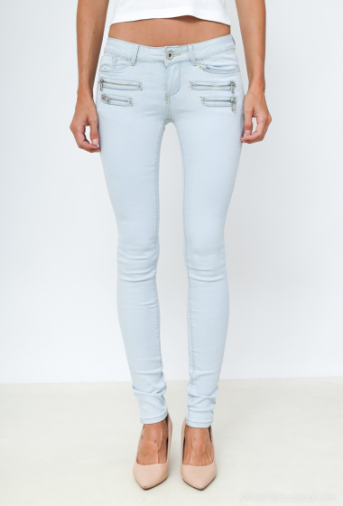 Großhändler Girl Vivi - Slim-Jeans mit Reißverschlüssen