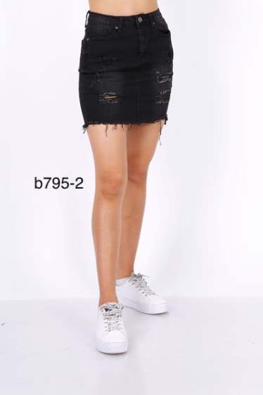 Wholesaler Girl Vivi - Denim skirt with raw edges