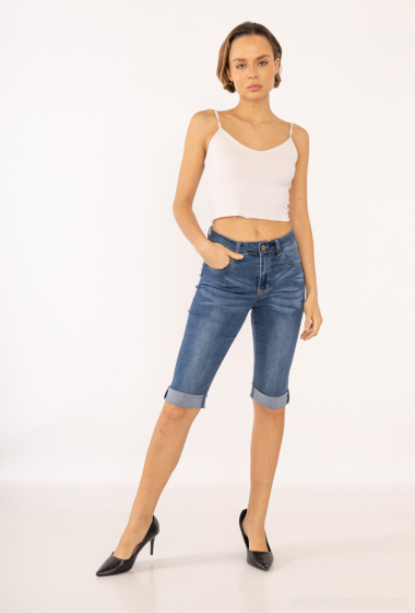 Wholesaler Girl Vivi - Worn-out straight jeans with slits