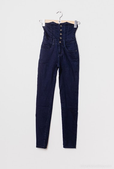 Wholesaler Girl Vivi - Buttoned high waist pants