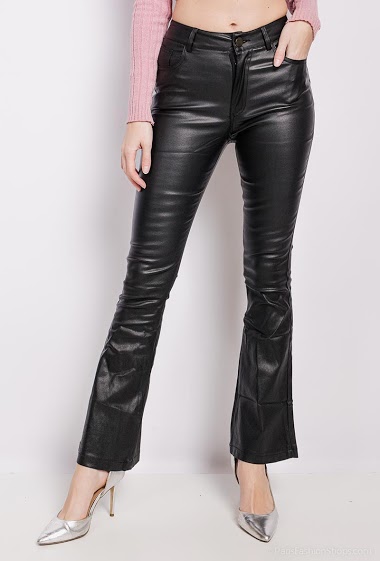 Großhändler Girl Vivi - Fake leather falred pants