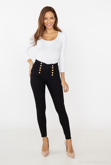 Wholesaler Girl Vivi - Buttoned skinny pants