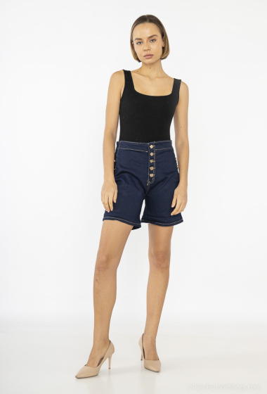 Grossiste Girl Vivi - Short en jean boutonné