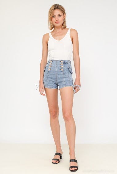 Wholesaler MyBestiny - Rhinestone jean shorts