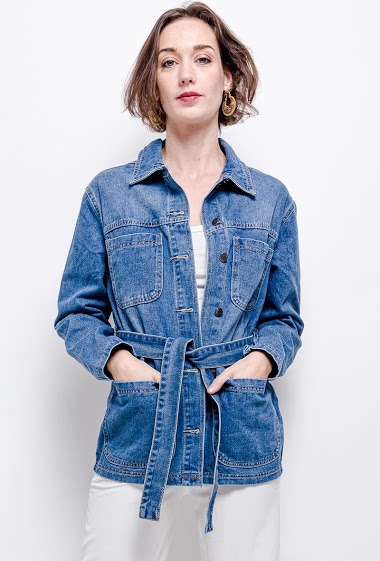 Wholesaler Girl Vivi - Denim jacket with belt