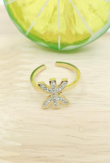 Wholesaler Glam Chic - Kabyle ring with rhinestones in stainless steel