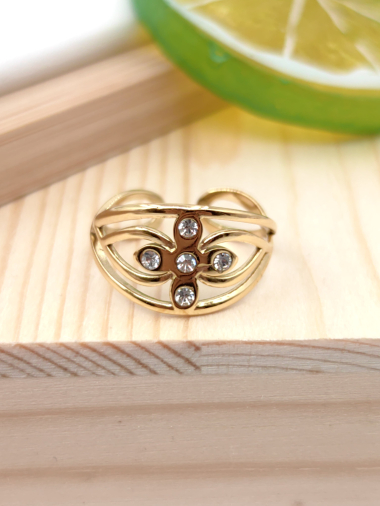 Großhändler Glam Chic - Verstellbarer Ring aus Edelstahl