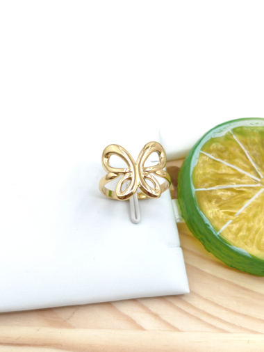 Wholesaler Glam Chic - Adjustable stainless steel butterfly ring
