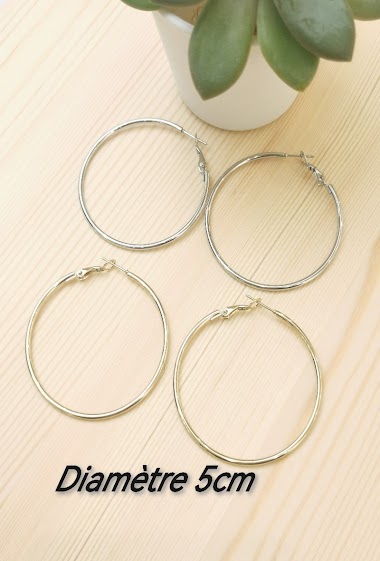 Wholesaler Glam Chic - 5cm stainless steel hoop earring